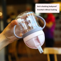Baby Handle Water Bottle Anti Choking Baby Drinking Straw Cup Sippy Cup Water Bottle Training Cup with Weighted Straw for Toddlers. 