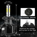 H7 8000LM Combo 4-Side LED Headlight Kits High Low Beam Bulb 6000K White. 