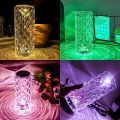 Rose Crystal table Lamp 16 Color Changing RGB Touch Lamp USB Romantic LED Rose Diamond desk Lamps for Bedroom Living. 
