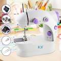 5 in 1 Mini Sewing Machine / Dual Speed Portable Mini Electric Pedal Double Threads Rewind Swing Machine.