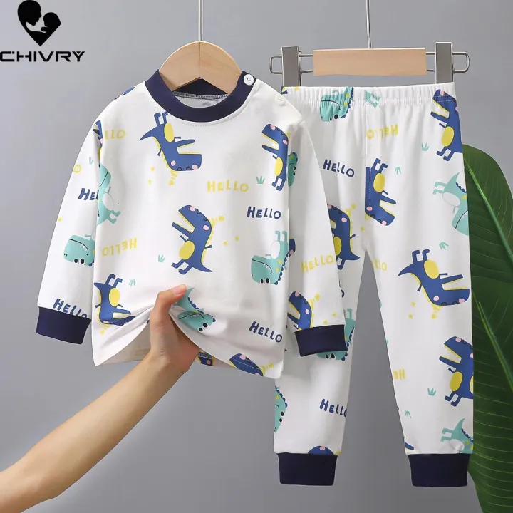 New%202023%20Kids%20Boys%20Girls%20Pajamas%20Cartoon%20Long%20Sleeve%20Cute%20T-Shirt%20Tops%20with%20Pants%20Toddler%20Baby%20Autumn%20Sleeping%20Clothes%20Sets%20-%20Image%203