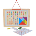 Educational Learning Board Multipurpose Double-Sided Magnetic Wooden Writing, Mathematical Calculations & English Alphabets,White and Black Board, Wooden Magnetic Drawing Board. 