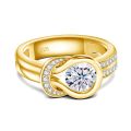 With Certificate Bow Knot Moissanite Ring For Women Wedding Band 7mm 1.2ct Engagement Jewelry Luxury Brand Bride Gift Trending. 