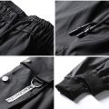 Cargo Pants Men Solid Color Black Loose Casual Joggercket Elastic waist Ankle Length Trousers Men.