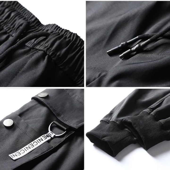 Cargo%20Pants%20Men%20Solid%20Color%20Black%20Loose%20Casual%20Joggercket%20Elastic%20waist%20Ankle%20Length%20Trousers%20Men%20-%20Image%206