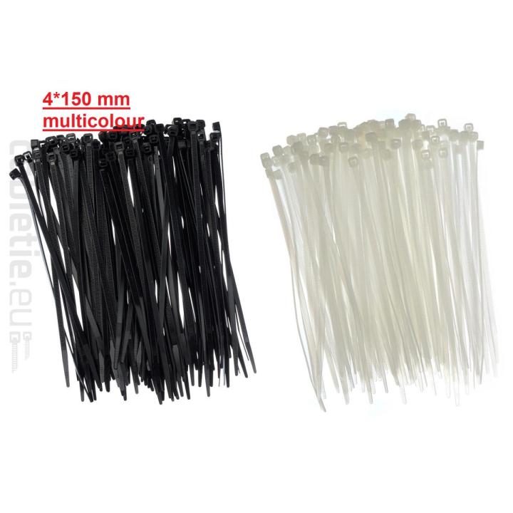 100 Pieces 4*150mm6 Inch (4x150mm) Electric Cable Tie White / Black Self Locking Nylon Cable Wire / Zip Ties
