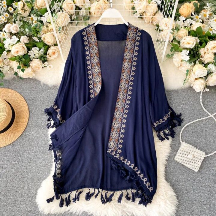 Women%20Long%20Kimono%20Shirt%20Ethnic%20Bohemian%20Vintage%20Embroidery%20Loose%20Cardigan%20Tops%20Holiday%20Sunscreen%20Blouses%20Outer%20Cover%20-%20Image%202