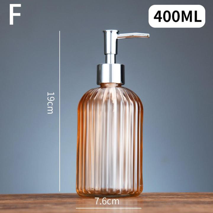 400ml Mulitfunction Manual Liquid Soap Dispenser Colorful Clear Glass Hand Sanitizer Press Empty Bottle For Travel Bathroom Supp