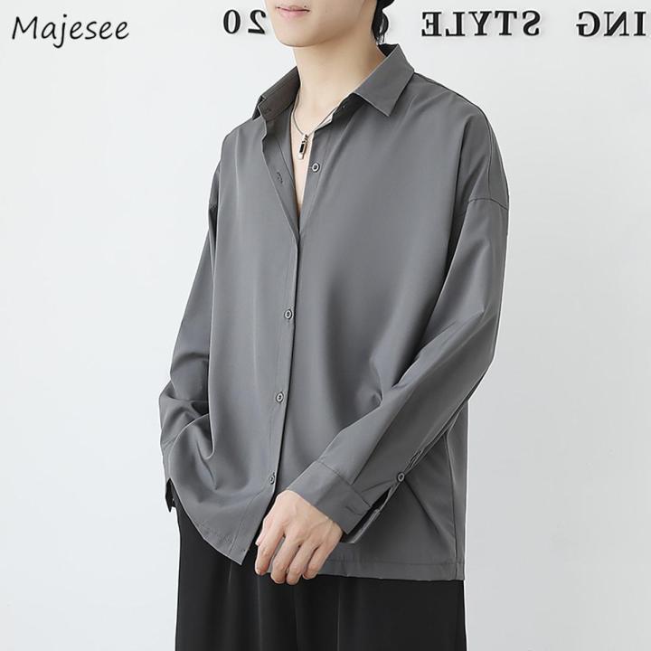 Long Sleeve Shirts Men Fashion Solid Plus Size 3XL Social Formal Business Cozy Handsome Korean Leisure Basic Simple Sheer Camisa