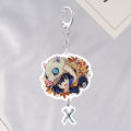 【Toy life hall】Keyring Japanese Anime Design Acrylic Demon Slayer for Keys. 