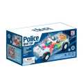 Transparent Police Car, Gear Toy with Light & Music, Transparent Car Toy Light Music with Automatic Change Direction, Great Birthday Gifts for Toddler. 