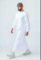 White Emirati Style Thobe. 