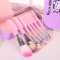 Hello Kitty Mini Makeup Brush Set of 7 Pieces With Cute Box - Pink.