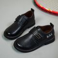 Fashion Children Leather Shoes for Boy Black Non-slip Breathable Casual Sneaker Leather Dress Boy Formal Shoes.