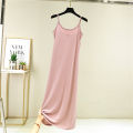 Outer Wear Suspender Skirt Women 2024 Summer Thin Ice Silk Knitting Dress Loose Inner wear Base Skirt Nightdress Slip Dress.
