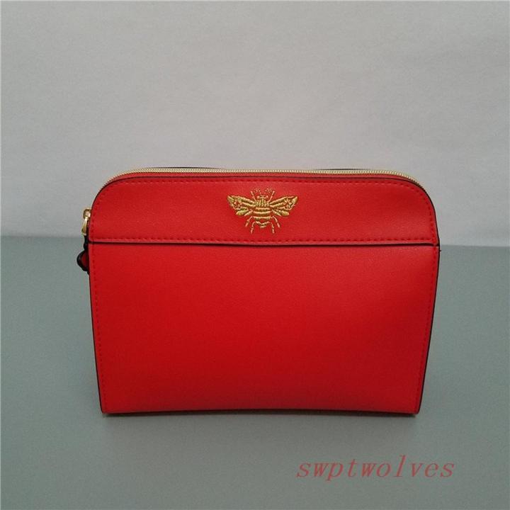 Estee Lauder 2020 Autumn Bee Red PU Cosmetic Bag Travel Carrying Makeup Storage Handbag