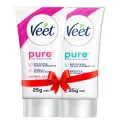 Veet Cream 25gm X 2, Normal +Dry Skin Hair Removal Cream for Body & Legs, Freshest Smell with Organic Aelo Vera and Rose Extract & Mint Extract, Dermatologically Tested.