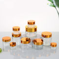 Empty Small Jars Refillable Clear Round Glass Cosmetic Trial Sample Container with Inner Liner Lotion Cream Solid Perfume Bottle.