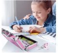 Unicorn Pencil Box for Girls Kids, Lock Box for School with Portable Handle and Uncorn Keychain, Pink Pencil Box, Cute Unicorn S. 