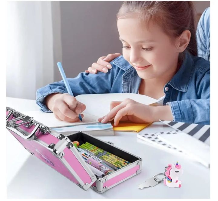 Unicorn%20Pencil%20Box%20for%20Girls%20Kids,%20Lock%20Box%20for%20School%20with%20Portable%20Handle%20and%20Uncorn%20Keychain,%20Pink%20Pencil%20Box,%20Cute%20Unicorn%20S%20-%20Image%203