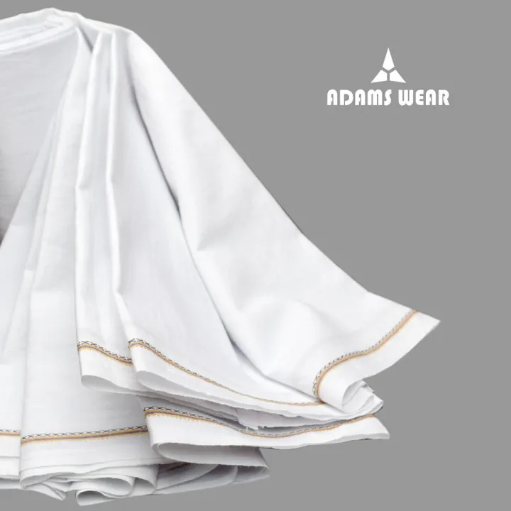Trendsetter -Upscale Living -white colour MTM lungi for men 100% cotton,lungi,- Inventive Choice Preferble - Low Hassle and Maintanance