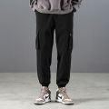 RUPPSHCH Spring And Summer New Men Casual Fashion Solid Color Beamed Straight Cargo Pants Men Trend Multi-cket Pants.