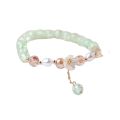 Fashion Flower Imitation Pearl Crystal Beads Bracelet For Women Elastic Adjustable Charm Bracelet Friendship Jewelry Accessories. 