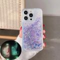 Glow Dark Luminous Glitter Liquid Neon Sand Phone Case For iPhone 15 Pro 11 13 14 12 Pro Max Bling Sequins Quicksand Clear Cover. 
