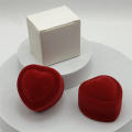 Velvet Jewelry Box Soft Lining Compact Decorative Ring Case Red Heart Shaped Earring Holder for Wedding Gift Proposal Jewelry.