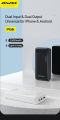 Awei P6K 20000mAh Fast Charging Dual USB Port Powerbank Micro USB and Type C Input Power Bank Black. 