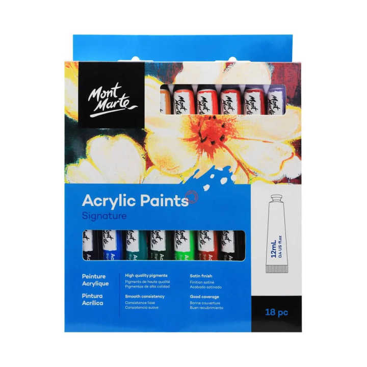 Mont Marte Acrylic Paints Signature 18pc x 12ml