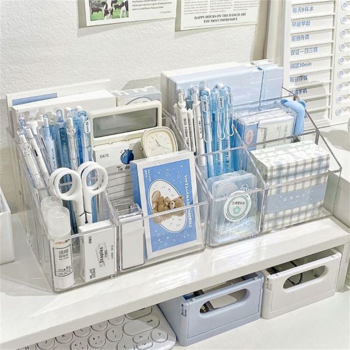 Student%20Children%20Transparent%20Desk%20Pen%20Holder%20Multifunction%20Large%20Capacity%20Pencil%20Storage%20Box%205-Grid%20Acrylic%20Stationery%20Organizer%20Desktop%20-%20Image%207