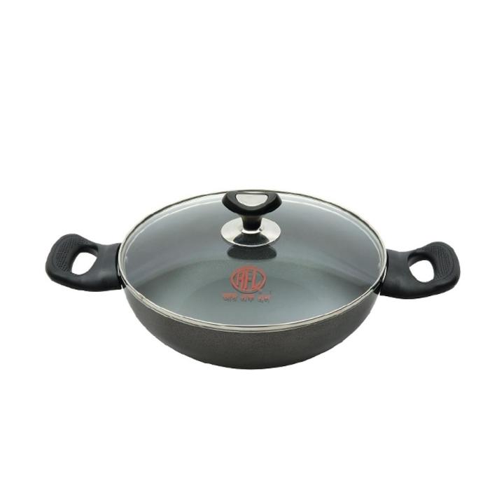 Topper Nonstick Glamour Deep Karai with Glass Lid (28cm)