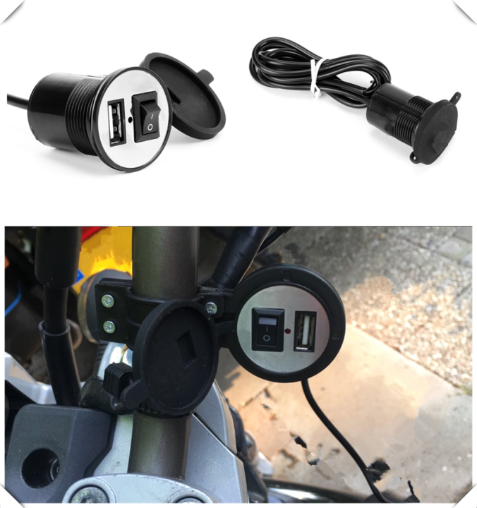Universal motorcycle USB mobile phone charger switch waterproof for KTM Bajaj PulsaR 200 NS 1190 AdventuRe R 1050 RC8 Duke
