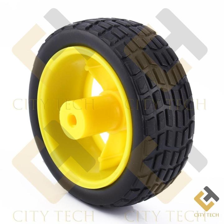 Robotic Wheel 65x25mm Smart Car Robot Wheel DC 3V 6V Drive Gear Motor Plastic Robotics Wheel With Durable Rubber Tier Robotic Wheel