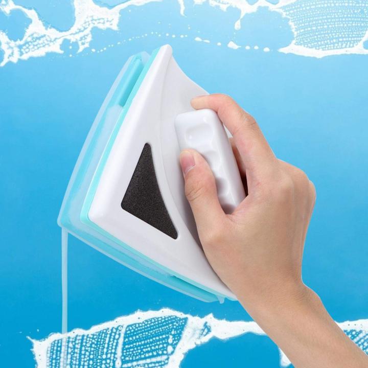 Double Side Glass Wiper Magnetic Window Cleaner Triangular Design Home Window Glass Cleaning Tool For Single Glazing Window