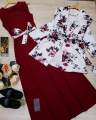 Winter Collection Rose Print Stitched Kurti & Blazer Belt for Women – Free Size, Fashionable, Comfortable, Regular Wear. 