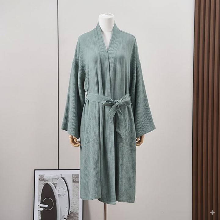 Women%E2%80%99s%20Muslin%20Cotton%20Bathrobe%20%E2%80%93%20Long%20Sleeve,%20Lightweight%20Waist-Tie%20Robe,%20Soft%20&%20Breathable,%20Perfect%20for%20Home,%20Spa%20&%20Beach%20Wear%20-%20Image%204