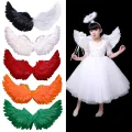 Angel Wings Colorful Angel Feather Wings for Cosplay Photography Props Lightweight Elastic Straps Perfect for Party Supplies. 