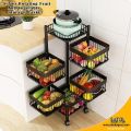 5 Layers square shape Kitchen Rotating Shelf 360 Degree Baskets Fruit Vegetable Storage Rack .. 