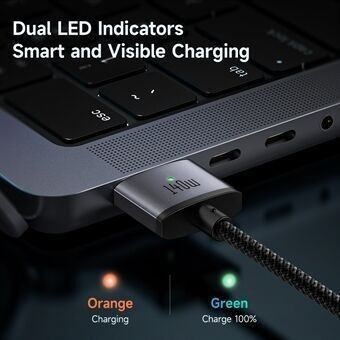 Mcdodo%20140W%20Magnetic%20PD%20USB-C%20to%20MagSaf*%203%20Fast%20Charge%20Cable%20For%20Macbook%20Pro%20Air%2013%2014%2016%20M1%20M2%20Dual%20LED%20Indicators%20Charger%20Cord%20-%20Image%203