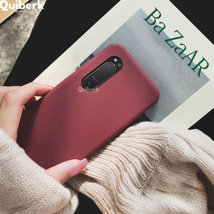 Quiberk for Sony Xperia 5 II Shockproof Anti-Slip Soft TPU Sandstone Matte Back Case Cover