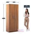 Teak Elegance 2-Door Wardrobe, Partex MDF Laminated Board Secure 2 part big size Almirah with clothes storage Hanger and 8 cube box shelve with Inner drawer and 1 lock cabinet, Nice shop 2 Doors Almirah 72/30. 