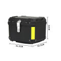 LI Motorcycle Top Box, Lockable Helmet Luggage Storage Rear Tour Box With Reflective Design, Waterproof Storage Carrier Case, Universal Accessories. 