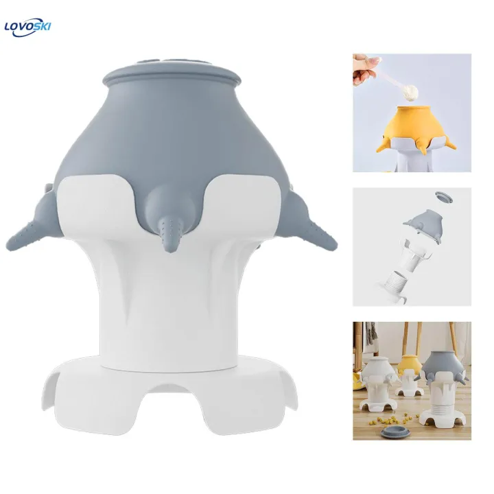 Pet%20Milk%20Bowl%20Pets%20Nursing%20Bottle%20Anti%20Choking%205%20Nozzles%20Nursing%20Station%20Gray%20Hollow%20Base%20-%20Image%203