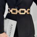 Luxury Gold Chain Belt Elastic Metal Waist Belts for Fashion Women Stretch Waistband GM169. 