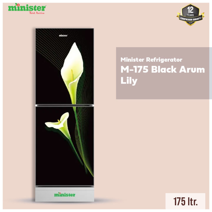 Minister Refrigerator M-175 Black Arum Lily with Free Delivery