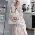 【Aesth Diary Store】(New) cute girl printed tote bag student fashion aesthetic woman handbag gift Women's tote bag Korean style canvas.