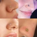 Stainless Steel Small Nose Rings Zircon Moon Star Nose Stud 20G Body Piercing Jewelry For Women Men Gift.