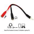 3.5mm AUX 1 Male to 2 Female Spliter Wire 3.5 Jack Audio Splitter Cable Headphone Earphone Speaker Stereo AUX Adapter Cord RT.